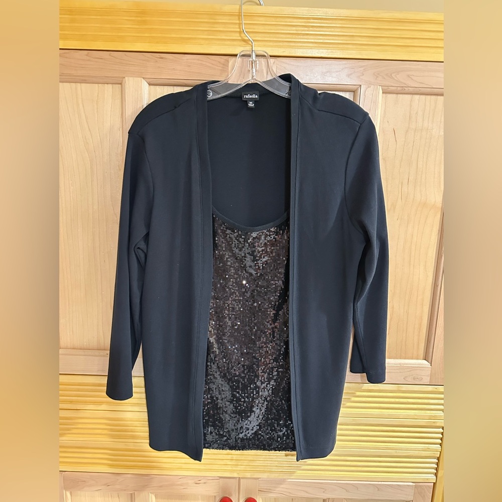 Women’s connected 2 piece blouse and cardigan (adult size: medium)